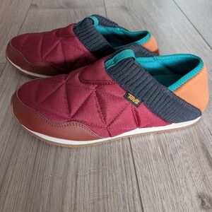 Teva Quilted Slip-On Shoes in Red and Tan